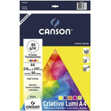 Papel Criativo Colorido Lumi A4 80g Com 50 Folhas - Canson