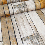 Papel De Parede 10 Metros Rolo Madeira Antiga + Cola