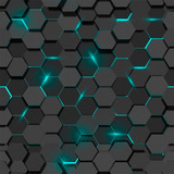 Papel De Parede 3d Geométrico Moderno Gamer Azul 1x2,80m