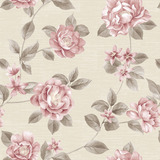 Papel De Parede Adesivo Floral Nude Flor Rosa Delicada 2,10m
