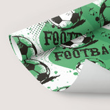Papel De Parede Adesivo Futebol Bola Fundo Verde 1m