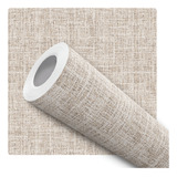 Papel De Parede Adesivo Linho Bege Sala Quarto Vinilico 10m