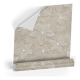 Papel De Parede Adesivo P/ Quarto Flores Folhas De Seda 12m