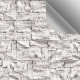 Papel De Parede Adesivo Pedra Rustica Mosaico Cinza 2.5m