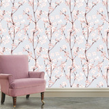 Papel De Parede Floral Amendoeira Flor Autocolante Rolo 10m