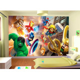 Papel De Parede Heróis Marvel Vingadores Lego 7,5m² Nhma21