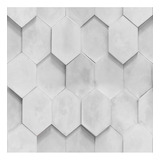 Papel De Parede Hexagonal Cinza Concreto Sala Quarto 3m
