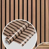 Papel De Parede Madeira Adesivo Ripado 10 Metros 3d Lavavél