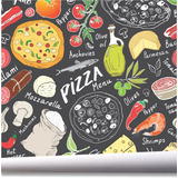 Papel De Parede Pizza Italiana Massa Lanche Kit 2 Rolos A615
