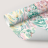 Papel De Parede Tigres De Bengala Abstrato Rosa Verde 10m
