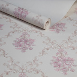 Papel De Parede Vinilico Lavavel Arabesco Rosa Creme 10m