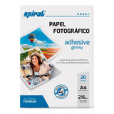 Papel Fotográfico A4 215g Glossy Paper Adesivo Ag215 20 Fl