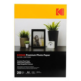 Papel Fotográfico A4 Premium Kodak 240g Gloss 20 Fo Cgp240