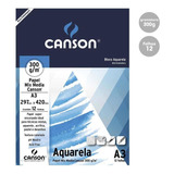 Papel Mix Média Canson A3 12fls 300g Aquarela