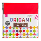 Papel Origami Japonês Com 120 Folhas De 24 Cores 15x15 Cm