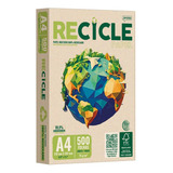 Papel Sulfite 100% Reciclado 75g A4 Pacote 500 Fls Cor Bege