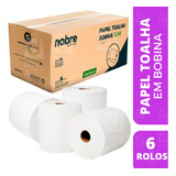 Papel Toalha Bobina 6 Bobinas C/ 200 Metros 100% Celulose