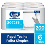 Papel Toalha Bobina 6 Rolos 200