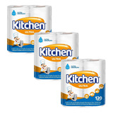 Papel Toalha Cozinha Kitchen Folha Dupla 6 Rolos - 480 Fls