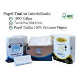 Papel Toalha Interfolha 1000 Folhas - 100% Celulose Virgem