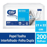 Papel Toalha Interfolha 200 Folhas Dupla