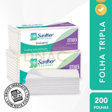 Papel Toalha Interfolha Folha Tripla Branco Luxo 200 Folhas