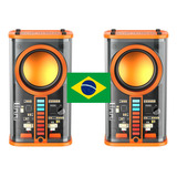 Par 2 Caixa De Som Transparente Bluetooth Leds Ritmicos K07