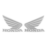 Par Adesivo De Tanque Asa Honda Titan 150 Prata 3 Unidades