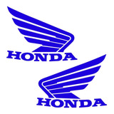 Par Adesivo Emblema Asa Tanque Moto Honda Azul Escuro