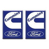 Par Adesivo Emblema Cummins F250 F350 F4000 Resinado Cor Azul-marinho