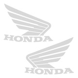 Par Adesivo Emblema Lateral Tanque Moto Honda Cinza