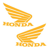 Par Adesivos Asa Tanque Emblema Moto Honda Dourado