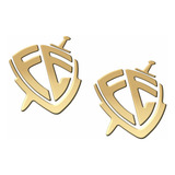 Par Adesivos Fé Carro Moto Capacete Resinados Dourado Res18