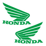 Par Adesivos Lateral Asa Tanque Moto Emblema Honda Verde
