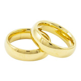 Par Aliança Banhado Ouro Real 18k 6mm - Qualidade - Top