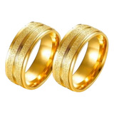 Par Alianças 8mm 20 Camadas De Ouro + Aparador E Anel