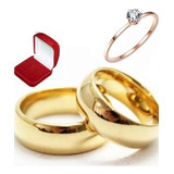 Par Alianças 8mm Moedas Antigas Cor Ouro 18k + Anel Delicado