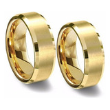 Par Alianças De Tungstenio Casamento 8mm Chanfradas