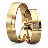 Par Alianças Ouro 18k 6 Mm 9 Gramas Diamantes Casamento!