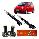 Par Amortecedor Dianteiro Chery Qq Kit Coxim Batente Coifa 