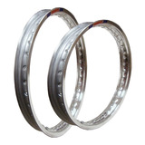 Par Aros Alumínio Polido Para Moto Bros 19x185+17x250