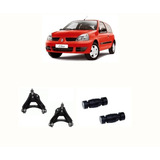 Par Bandeja Suspensão Clio 1998 A 2011 Com Pivô + 2 Bieleta