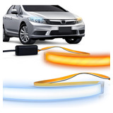 Par Barra Mangueira Led 45cm Farol Drl + Fun Seta Sequencial