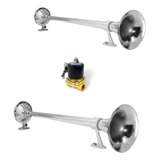 Par Buzina Maritima 74cm C/ Válvula Solenoide 1/2 12v Ou 24v