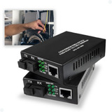 Par Conversor Mídia Fibra Óptica A+b Gigabit 1000 Mbps Rj45