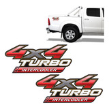 Par De Adesivos 4x4 Turbo Intercooler Hilux 2009 10 11 12