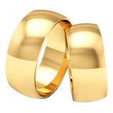 Par De Aliança 8mm Banhado Ouro 18k Com Garantia. Ref: A1