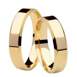 Par De Alianças 4mm Banhadas A Ouro 18k + Anel E Aparador