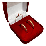 Par De Alianças Casamento Ouro 10k Encapada De 2mm Abaulada