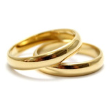Par De Alianças Ouro 18k Banhada Casamento Tungstênio 3mm
